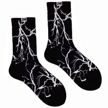 Load image into Gallery viewer, Marble Print Style Harajuku Skateboard Long Socks Creative Fun Lightning Hip Hop Style Socks Streetwear Casual Cotton Socks Unisex Street Couple Socks For Men And Women