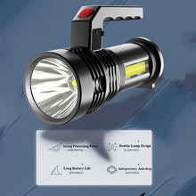Load image into Gallery viewer, Rechargeable Handheld Flashlights Waterproof 3 Switch Mode Powerful High Lumens Spotlight Fashlight High Power Portable LED Waterproof Outdoor Long Lasting Spot Light Flashlight For Home & Outdoor Use