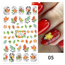 Load image into Gallery viewer, Maple Leaves 3D Nail Stickers Fall Leaf Flowers Line Sliders For Nails Self Adhesive Stickers Autumn Manicuring Decals Transfer Nail Decals Sticker For Pretty Girl Self-Adhesive Nail Decals Designer Nail Stickers for Acrylic
