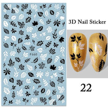 Load image into Gallery viewer, Maple Leaves 3D Nail Stickers Fall Leaf Flowers Line Sliders For Nails Self Adhesive Stickers Autumn Manicuring Decals Transfer Nail Decals Sticker For Pretty Girl Self-Adhesive Nail Decals Designer Nail Stickers for Acrylic