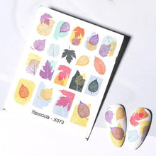 Load image into Gallery viewer, Maple Leaves 3D Nail Stickers Fall Leaf Flowers Line Sliders For Nails Self Adhesive Stickers Autumn Manicuring Decals Transfer Nail Decals Sticker For Pretty Girl Self-Adhesive Nail Decals Designer Nail Stickers for Acrylic
