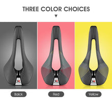 Load image into Gallery viewer, Leather Bike Saddle Road Bike Front Seat Cycling Saddles For Mens Breathable Hollow Cushion Bicycle Saddle Comfort Bike Saddle Ergonomic Waterproof Bicycle Seat For Road Bike Mountain Bike Seats