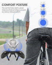 Load image into Gallery viewer, Leather Bike Saddle Road Bike Front Seat Cycling Saddles For Mens Breathable Hollow Cushion Bicycle Saddle Comfort Bike Saddle Ergonomic Waterproof Bicycle Seat For Road Bike Mountain Bike Seats