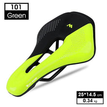 Load image into Gallery viewer, Leather Bike Saddle Road Bike Front Seat Cycling Saddles For Mens Breathable Hollow Cushion Bicycle Saddle Comfort Bike Saddle Ergonomic Waterproof Bicycle Seat For Road Bike Mountain Bike Seats