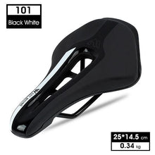 Load image into Gallery viewer, Leather Bike Saddle Road Bike Front Seat Cycling Saddles For Mens Breathable Hollow Cushion Bicycle Saddle Comfort Bike Saddle Ergonomic Waterproof Bicycle Seat For Road Bike Mountain Bike Seats