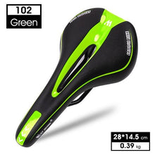Load image into Gallery viewer, Leather Bike Saddle Road Bike Front Seat Cycling Saddles For Mens Breathable Hollow Cushion Bicycle Saddle Comfort Bike Saddle Ergonomic Waterproof Bicycle Seat For Road Bike Mountain Bike Seats