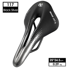 Load image into Gallery viewer, Leather Bike Saddle Road Bike Front Seat Cycling Saddles For Mens Breathable Hollow Cushion Bicycle Saddle Comfort Bike Saddle Ergonomic Waterproof Bicycle Seat For Road Bike Mountain Bike Seats
