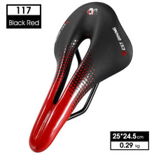Load image into Gallery viewer, Leather Bike Saddle Road Bike Front Seat Cycling Saddles For Mens Breathable Hollow Cushion Bicycle Saddle Comfort Bike Saddle Ergonomic Waterproof Bicycle Seat For Road Bike Mountain Bike Seats