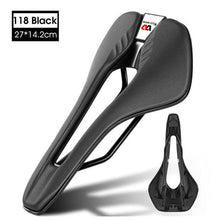 Load image into Gallery viewer, Leather Bike Saddle Road Bike Front Seat Cycling Saddles For Mens Breathable Hollow Cushion Bicycle Saddle Comfort Bike Saddle Ergonomic Waterproof Bicycle Seat For Road Bike Mountain Bike Seats