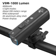 Load image into Gallery viewer, Bike Light Front Lamp USB Rechargeable LED 4800mAh Bicycle Light Waterproof Bicycle Light Set USB Rechargeable Super Bright Bike Headlight For Night Riding Bracket 1000LM