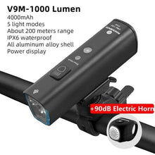 Load image into Gallery viewer, Bike Light Front Lamp USB Rechargeable LED 4800mAh Bicycle Light Waterproof Bicycle Light Set USB Rechargeable Super Bright Bike Headlight For Night Riding Bracket 1000LM
