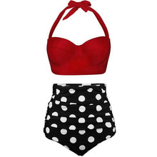 Load image into Gallery viewer, Women Swimsuits Vintage Push Up Polka Dot Plus Size Bathing Suits High Waist Bikini Underwire High Waist Swimsuit Bathing Suits Bikini Women Swimsuits Vintage Push Up Bathing Suits