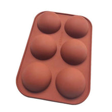 Load image into Gallery viewer, Half Sphere Silicone Soap Molds Bakeware Cake Decorating Tools Pudding Jelly Chocolate Fondant Mould Ball Biscuit Baking Mould 6 Holes Silicone Mold Half Ball Sphere For Making Chocolate Cake Jelly Pudding Handmade Soap