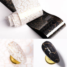 Load image into Gallery viewer, Glitter Marble Series Nail Transfer Foil Stickers Gold White And Black Bright Slider For Nails Decoration Manicures Marble Nail Art Stickers Water Transfer Nail Decals Full Wraps Gradient Acrylic Nail Kits for Women Manicure Decoration Accessory