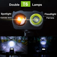Load image into Gallery viewer, 4000mAh Bike LED Lights Bicycle Computer With Horn USB Rechargeable Flashlight Bike Speedometer Waterproof USB Rechargeable Bicycle Computer With Loud Bike Bell Waterproof Bike Odometer