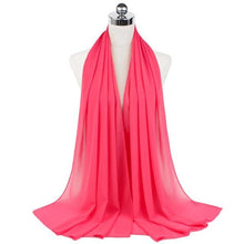Load image into Gallery viewer, Luxury Fashion Long Soft Solid Chiffon Scarf Head Wrap Echarpe Shawl Lightweight Headscarf Instant Ready To Wear Elegant Hijab Scarf Wrap Muslim Shawl Islamic Hijabs Arab Wrap Head Scarves For Women