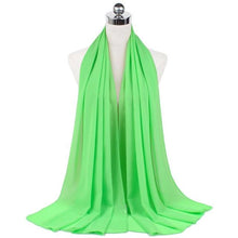 Load image into Gallery viewer, Luxury Fashion Long Soft Solid Chiffon Scarf Head Wrap Echarpe Shawl Lightweight Headscarf Instant Ready To Wear Elegant Hijab Scarf Wrap Muslim Shawl Islamic Hijabs Arab Wrap Head Scarves For Women