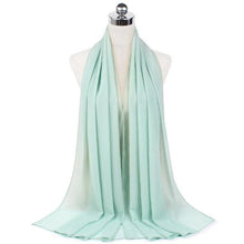Load image into Gallery viewer, Luxury Fashion Long Soft Solid Chiffon Scarf Head Wrap Echarpe Shawl Lightweight Headscarf Instant Ready To Wear Elegant Hijab Scarf Wrap Muslim Shawl Islamic Hijabs Arab Wrap Head Scarves For Women