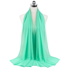 Load image into Gallery viewer, Luxury Fashion Long Soft Solid Chiffon Scarf Head Wrap Echarpe Shawl Lightweight Headscarf Instant Ready To Wear Elegant Hijab Scarf Wrap Muslim Shawl Islamic Hijabs Arab Wrap Head Scarves For Women