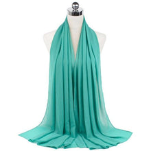 Load image into Gallery viewer, Luxury Fashion Long Soft Solid Chiffon Scarf Head Wrap Echarpe Shawl Lightweight Headscarf Instant Ready To Wear Elegant Hijab Scarf Wrap Muslim Shawl Islamic Hijabs Arab Wrap Head Scarves For Women