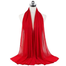 Load image into Gallery viewer, Luxury Fashion Long Soft Solid Chiffon Scarf Head Wrap Echarpe Shawl Lightweight Headscarf Instant Ready To Wear Elegant Hijab Scarf Wrap Muslim Shawl Islamic Hijabs Arab Wrap Head Scarves For Women