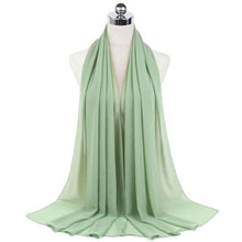 Load image into Gallery viewer, Luxury Fashion Long Soft Solid Chiffon Scarf Head Wrap Echarpe Shawl Lightweight Headscarf Instant Ready To Wear Elegant Hijab Scarf Wrap Muslim Shawl Islamic Hijabs Arab Wrap Head Scarves For Women