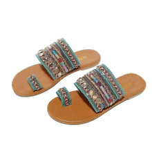 Load image into Gallery viewer, Women Sandals Flip-Flops Handmade Style Flip Flop Sandals Streetwear Fashion Shoes Women Flat Clip Toe Casual Floral Beach Flip Flop Comfy Shoes Summer Elegant Toe Ring Sandals