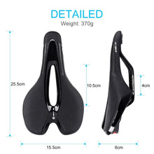 Load image into Gallery viewer, Road Bike Saddle Bicycle Seat With Warning Taillight USB Charging Mountain Cycling Racing PU Breathable Soft Seat Cushion Comfortable Bicycle Seat With Central Relief Zone Ergonomics Design Exercise Bike Seat