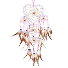 Load image into Gallery viewer, Handmade Dream-catcher Traditional Heart Dream Catching Ornaments Feather Ornaments Wall Car Hanging Wind Chimes Ornaments Home Hanging Room Birthday Decoration For Mom Pendants Ornaments