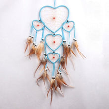 Load image into Gallery viewer, Handmade Dream-catcher Traditional Heart Dream Catching Ornaments Feather Ornaments Wall Car Hanging Wind Chimes Ornaments Home Hanging Room Birthday Decoration For Mom Pendants Ornaments
