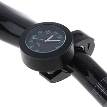 Load image into Gallery viewer, Universal Waterproof Motorbike Clock Night Light Motorcycle Handlebar Mount Clock Watch Dial Bike Handlebar Clock Watch Motorcycle Handlebar Mount Watch Clock Set with Anti-Skid Pad Wrench Universal Waterproof Black