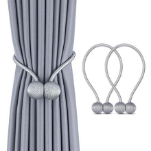 Load image into Gallery viewer, Magnetic Curtain Tieback Buckle Strap Holdbacks Magnet Clip For Curtain Rod Tie Backs Hanging Belts Rope Accessories Upgraded Curtain Buckles European Style Decorative Weave Rope Curtain Holdbacks Holder For Window Decor Curtain Clips Rope Straps Magnet
