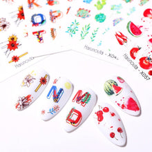 Load image into Gallery viewer, Nails Sticker Nail Art Decorations Flowers Leaves Decals Water Transfer Sliders Woman Face Fruit Foil Manicures Wraps Water Transfer Nail Decals Sticker For Pretty Girl Self-Adhesive Nail Decals Designer Nail Stickers for Acrylic Decal