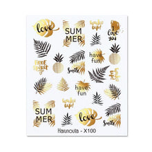 Load image into Gallery viewer, Nails Sticker Nail Art Decorations Flowers Leaves Decals Water Transfer Sliders Woman Face Fruit Foil Manicures Wraps Water Transfer Nail Decals Sticker For Pretty Girl Self-Adhesive Nail Decals Designer Nail Stickers for Acrylic Decal