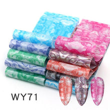 Load image into Gallery viewer, Holographic Nail Foil Transfer Set Sticker Decal Nail Art Foils Designer Marble Nail Decoration Sliders Wraps Manicure Women Kids Girls Manicure Decoration Nail Art Supplies 3D Self-Adhesive Nail Decals Designer Nail Stickers for Acrylic Nails