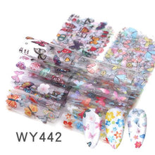 Load image into Gallery viewer, Holographic Nail Foil Transfer Set Sticker Decal Nail Art Foils Designer Marble Nail Decoration Sliders Wraps Manicure Women Kids Girls Manicure Decoration Nail Art Supplies 3D Self-Adhesive Nail Decals Designer Nail Stickers for Acrylic Nails
