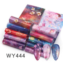 Load image into Gallery viewer, Holographic Nail Foil Transfer Set Sticker Decal Nail Art Foils Designer Marble Nail Decoration Sliders Wraps Manicure Women Kids Girls Manicure Decoration Nail Art Supplies 3D Self-Adhesive Nail Decals Designer Nail Stickers for Acrylic Nails