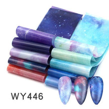 Load image into Gallery viewer, Holographic Nail Foil Transfer Set Sticker Decal Nail Art Foils Designer Marble Nail Decoration Sliders Wraps Manicure Women Kids Girls Manicure Decoration Nail Art Supplies 3D Self-Adhesive Nail Decals Designer Nail Stickers for Acrylic Nails