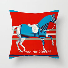 Load image into Gallery viewer, New Horse Cushion Cover Short Plus Luxury Horse Cotton Linen Decorative Pillowcase Cushion Decorative Pillows Covers for Home Sofa Couch Car Bedrooms 45x45cm