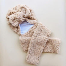 Load image into Gallery viewer, Baby Cotton Hat Autumn Winter Children Scarf Hat Sets Bowknot Ear Baby Girl Boy Warm Beanies Cap Neck Warmer Scarf Fleece Balaclava Hood Ski Mask Cold Weather Face Mask Neck Warmer Winter Nose Warmer