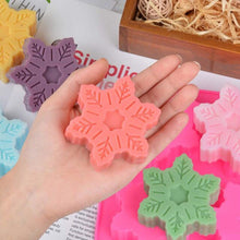 Load image into Gallery viewer, Snowflake Chocolate Mold Soap Silicone Ice Tray Cake Christmas Mould 6 Cavities Baking Pastry Tools Silicone Snowflake Molds Cake Pans Cookie Trays Handmade Soap Making Mould