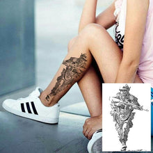Load image into Gallery viewer, Realistic Lion Temporary Tattoo Black Warrior Sticker Waterproof Luxury Tattoo For Men Women