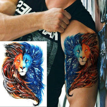Load image into Gallery viewer, Realistic Lion Temporary Tattoo Black Warrior Sticker Waterproof Luxury Tattoo For Men Women
