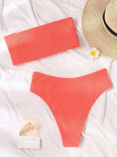 Load image into Gallery viewer, Bikinis Swimsuit Women Push Up Bikini Set Female Swimwear Women's Strapless Solid Color 2 Pieces Bathing Suit Swimsuit Swimsuits Off Shoulder High Waist Bathing Suit High Cut Swimwear For Summer