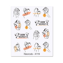 Load image into Gallery viewer, Cool Geometrics Pattern Water Decals Stickers Flower Leaves Slider For Nails Spring Summer Nail Art Decoration Tattoos Women Nail Art Stickers Water Transfer Decals Design Nail Art Supplies Manicure Acrylic Nail Foil Stencils Decorations