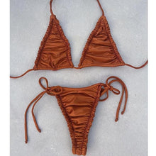 Load image into Gallery viewer, Halter Bikinis Swimsuit String Bikini Swimsuit for Women Triangle Tie Side Adjustable Swimsuit Bathing Suit 2 Piece Set New 2 Piece Swimwear High Cut Bikini Set Print Bandage Beachwear