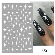 Load image into Gallery viewer, Gold 3D Nail Sticker Curve Stripe Lines Nails Stickers Gradient Adhesive Striping Tape Nail Foil Nail Art Stickers Decals Silver Strip Line Nail Decal Self-Adhesive 3D Wave Decal Decoration Metallic Curve Design Decoration for Women Girls