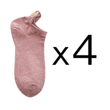 Load image into Gallery viewer, 4 Pairs Fashion Socks New Spring Cotton Non-Slip No-Show Boat Socks Novelty Girls Cute Heart Embroidery Casual Funny Ankle Socks Pack For Women