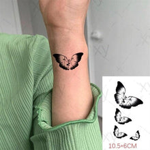 Load image into Gallery viewer, Waterproof Temporary Tattoo Lavender Stickers Butterfly Flower Luxury Small Tattoo For Body Arm