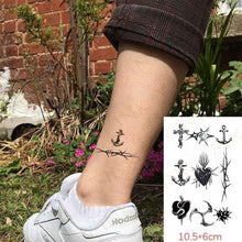 Load image into Gallery viewer, Waterproof Temporary Tattoo Lavender Stickers Butterfly Flower Luxury Small Tattoo For Body Arm